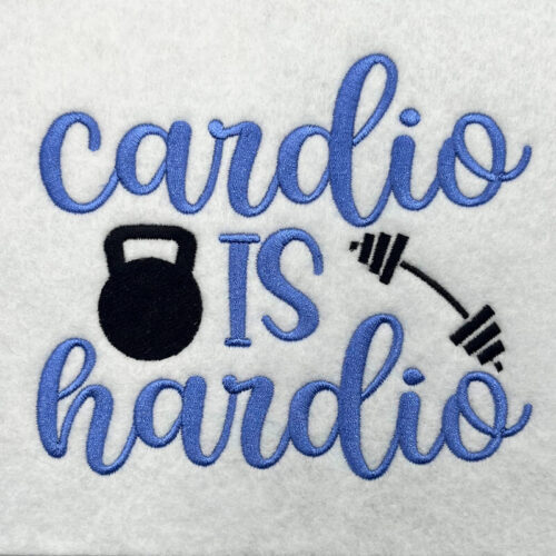 cardio is hardio embroidery design