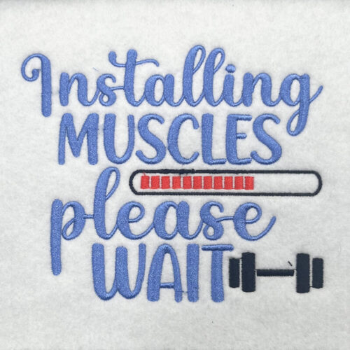 installing muscles embroidery design