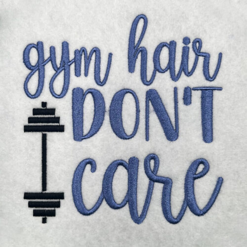 gym hair embroidery design