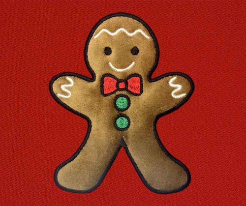 gingerbread applique embroidery design