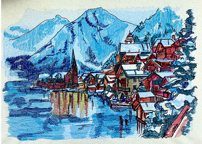 Hallstatt_sewout | Embroidery Legacy Hallstatt sew out