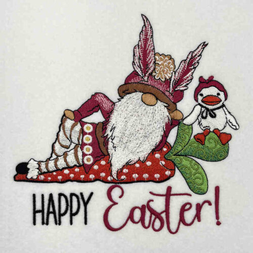 Embroidery Design: Happy Easter Gnome – 6.82w x 6.68h