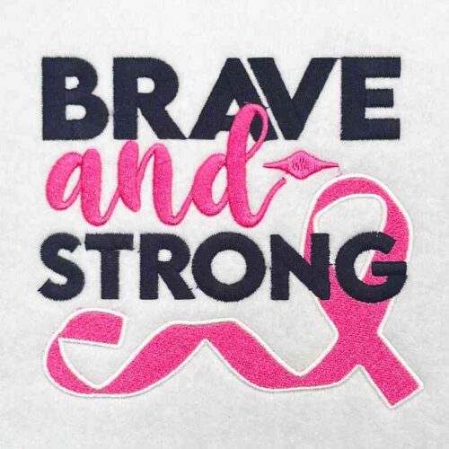 Embroidery Design: Brave and Strong – 4.49w x 4.09h