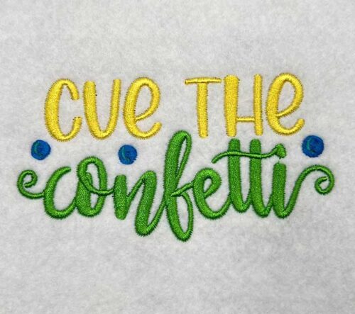 Cue the confetti embroidery design