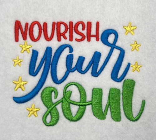 nourish your soul embroidery design