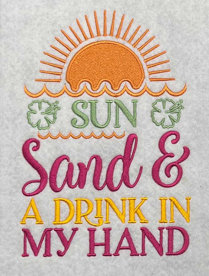 ISSB_SunSandDrink | Embroidery Legacy sun and sand embroidery design