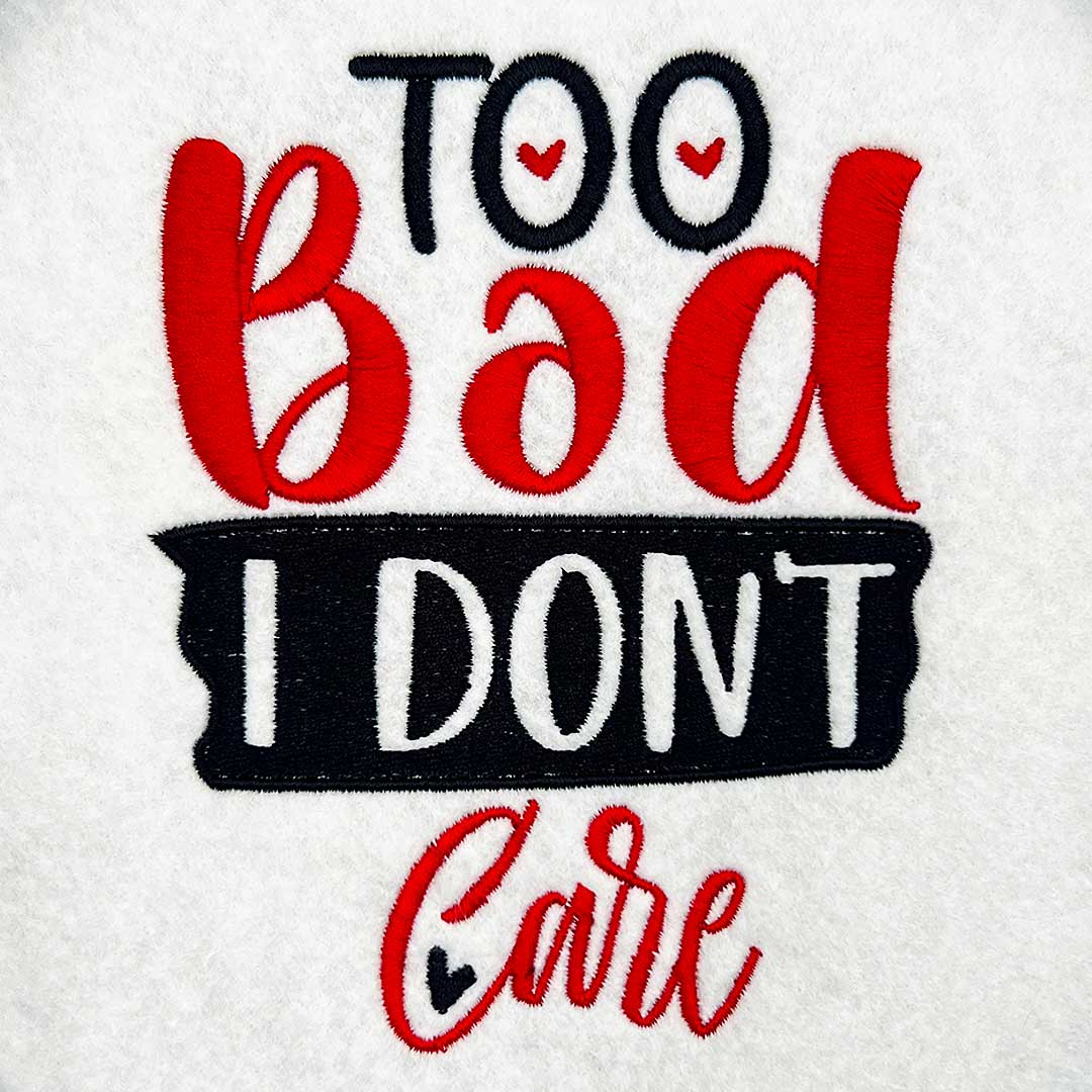Too bad i don't car embroidery design