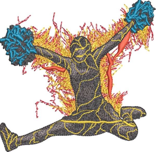 Lava Cheerleader embroidery Design