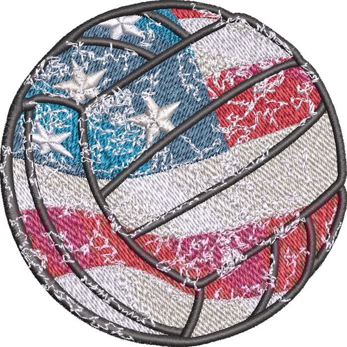 Embroidery Design: Distressed Volleyball 3 sizes - Image 2
