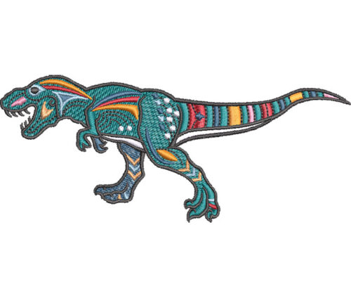 Embroidery Design: Graphic Dinosaur 3 sizes