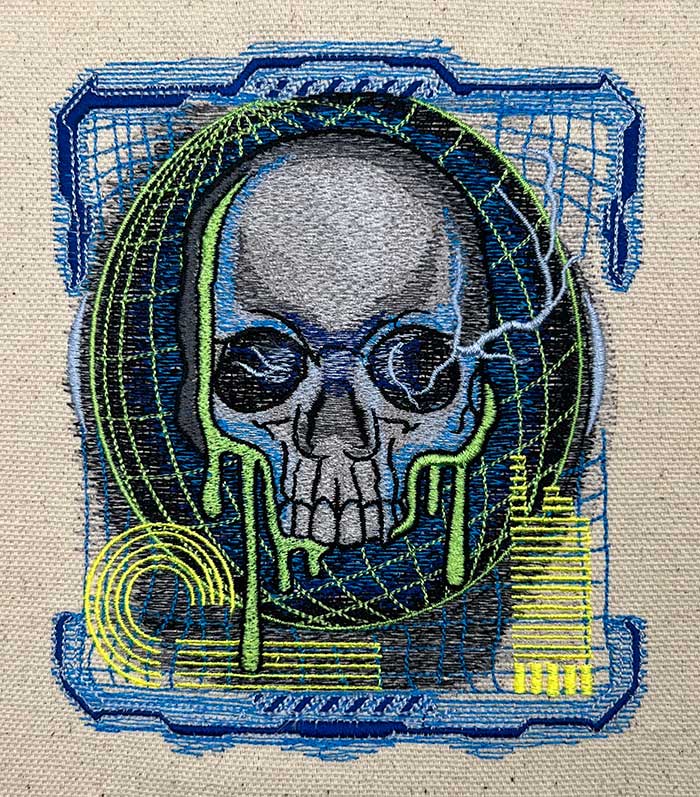 L-8676ElectroSkull_sewout | Embroidery Legacy Electro skull embroidery design