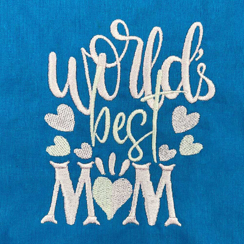 World's best mom embroidery design