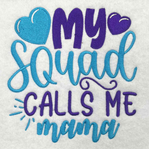 my squad embroidery design