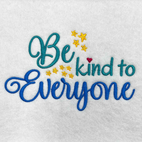 Be kind embroidery design