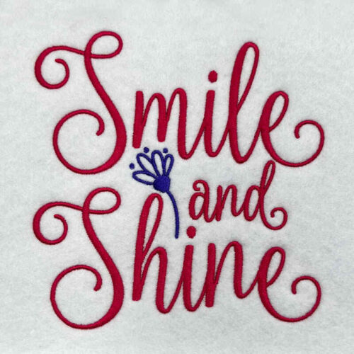 Smile and Shine embroidery design