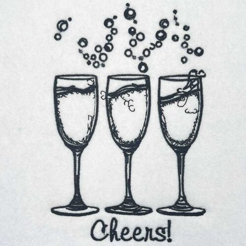 Embroidery Design: Cheers! – 3.91w x 6.02h