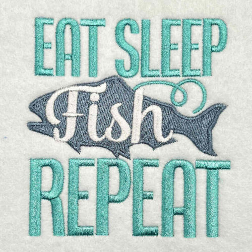 Eat Sleep Repeat embroidery design