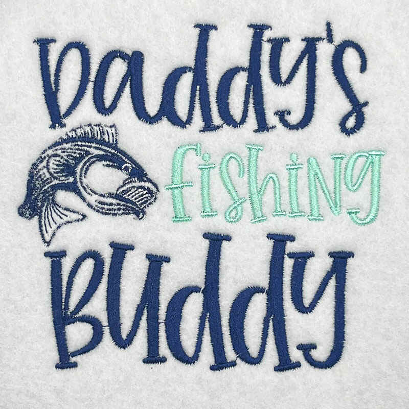 Daddy's Fishing Buddy embroidery design