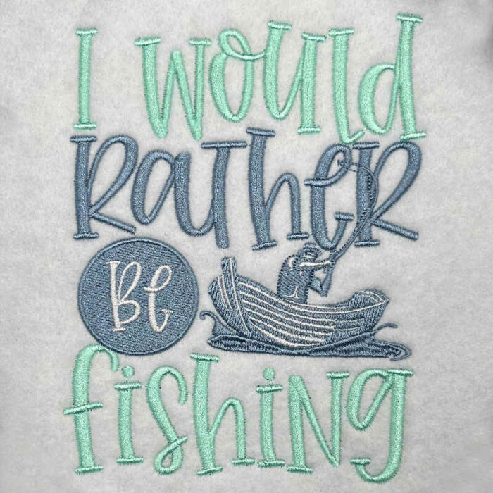 Rather be fishing embroidery design