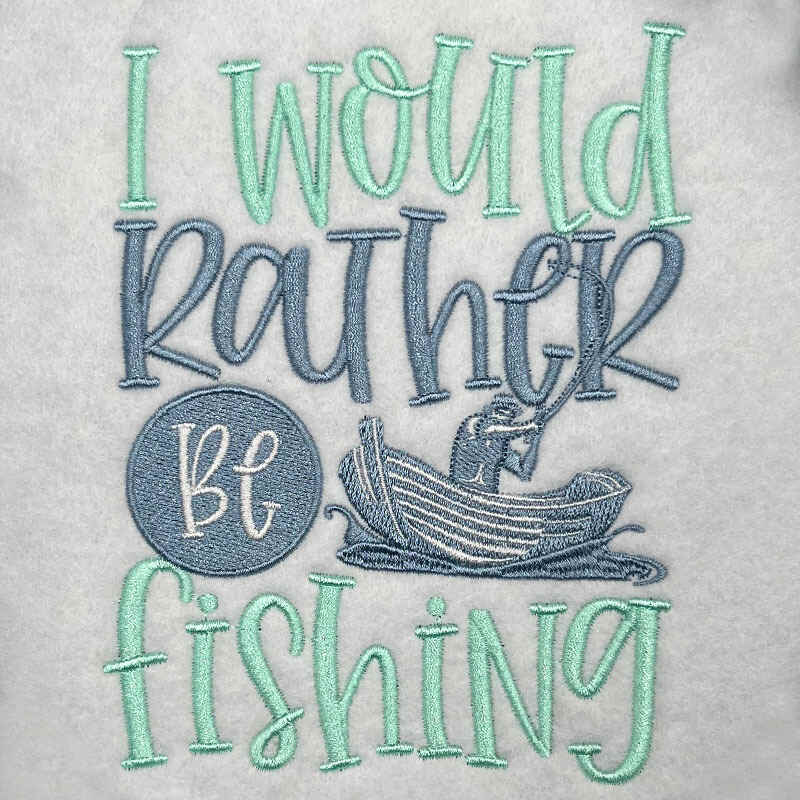 Rather be fishing embroidery design