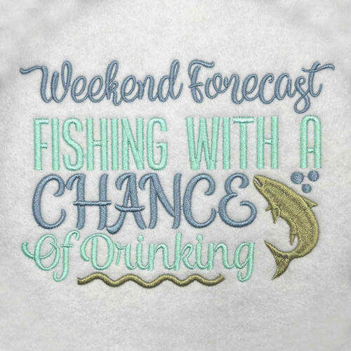 weekend forecast embroidery design