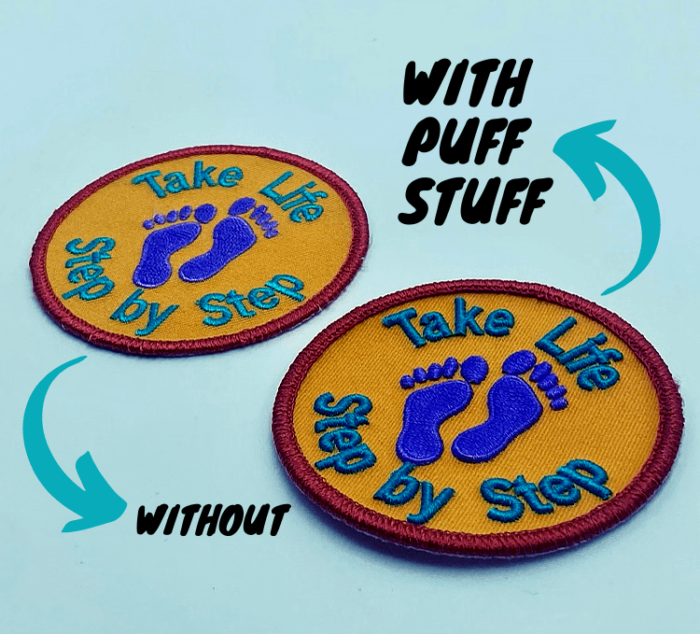 Patch with 3D embroidery Puff Stuff