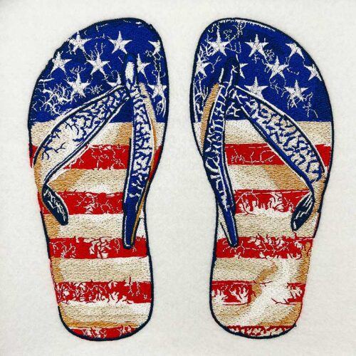 flip flops embroidery design