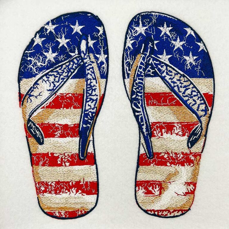 Embroidery Design: Patriotic Flip Flops | Legacy