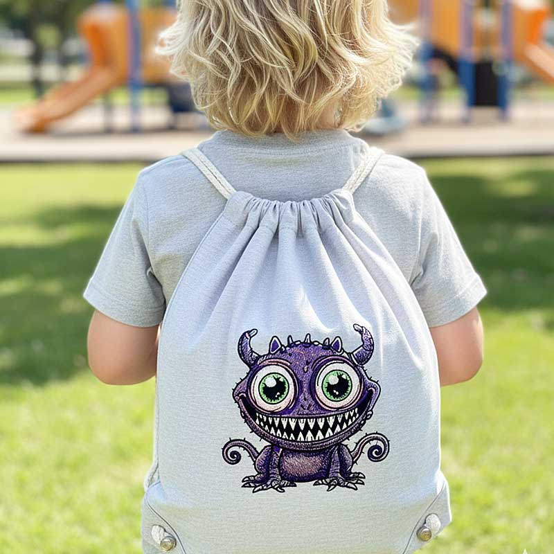 PurpleAliens5_DrawstringBag | Embroidery Legacy