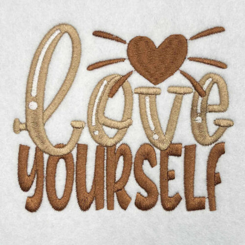 love yourself embroidery design