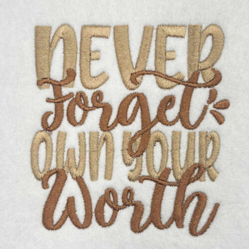 never forget embroidery design
