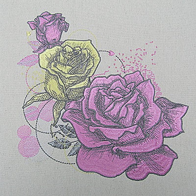 Retro Rose embroidery design