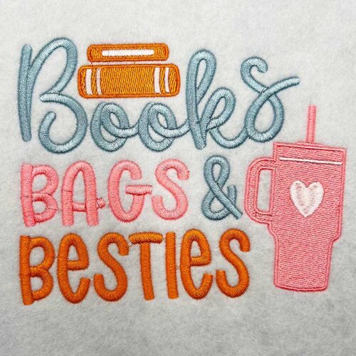 book bags besties embroidery design