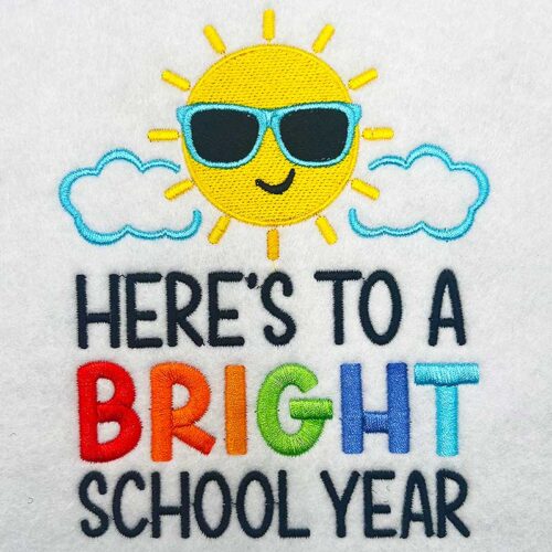bright school year embroidery design