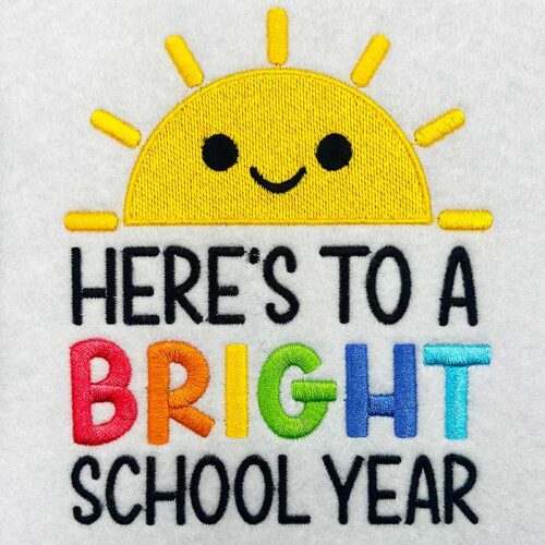 bright school year embroidery design