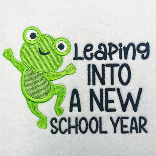 Leaping new year embroidery design