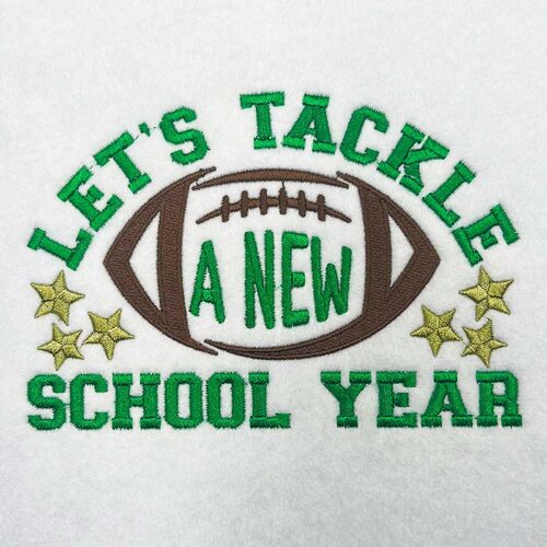 tackle a new year embroidery design