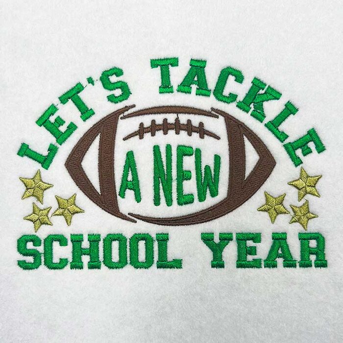 tackle a new year embroidery design