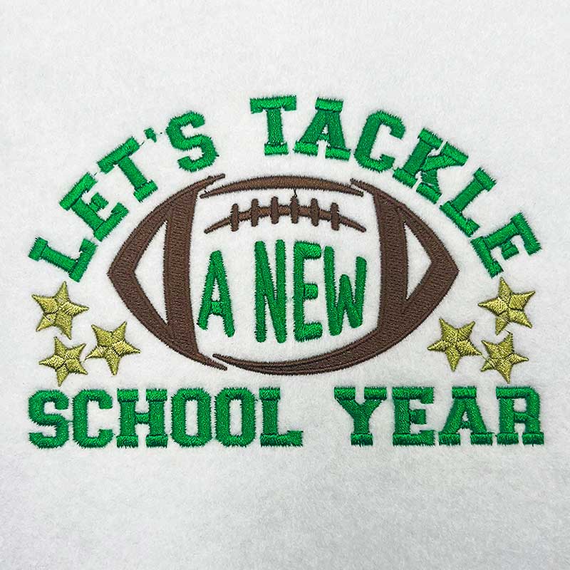 tackle a new year embroidery design
