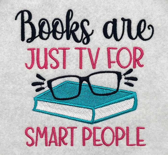 book are tv embroidery design