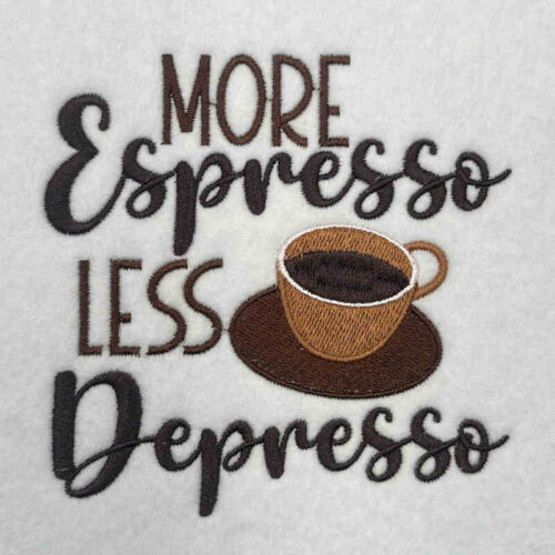 More espresso embroidery design