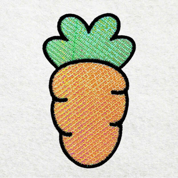 carrot mylar embroidery design