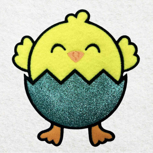 chicken hatched applique embroidery design