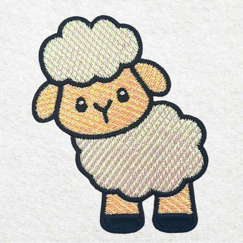 lamb mylar embroidery design