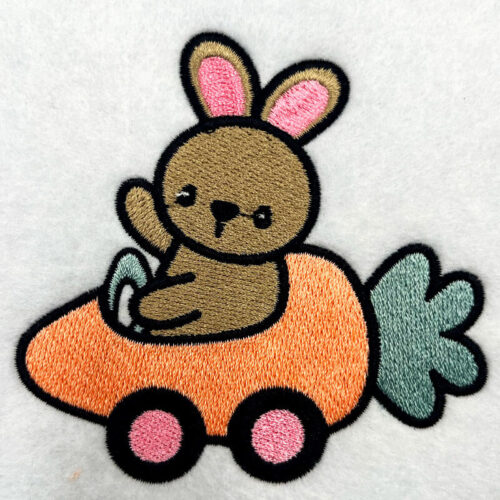 carrot car embroidery design