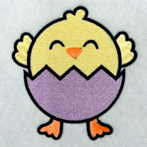 chick in egg embroidery design