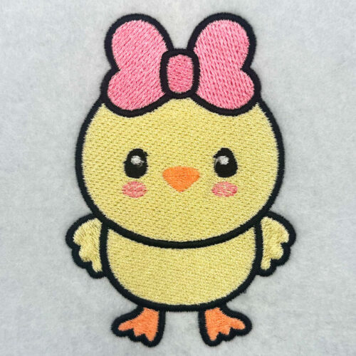 girl chick embroidery design