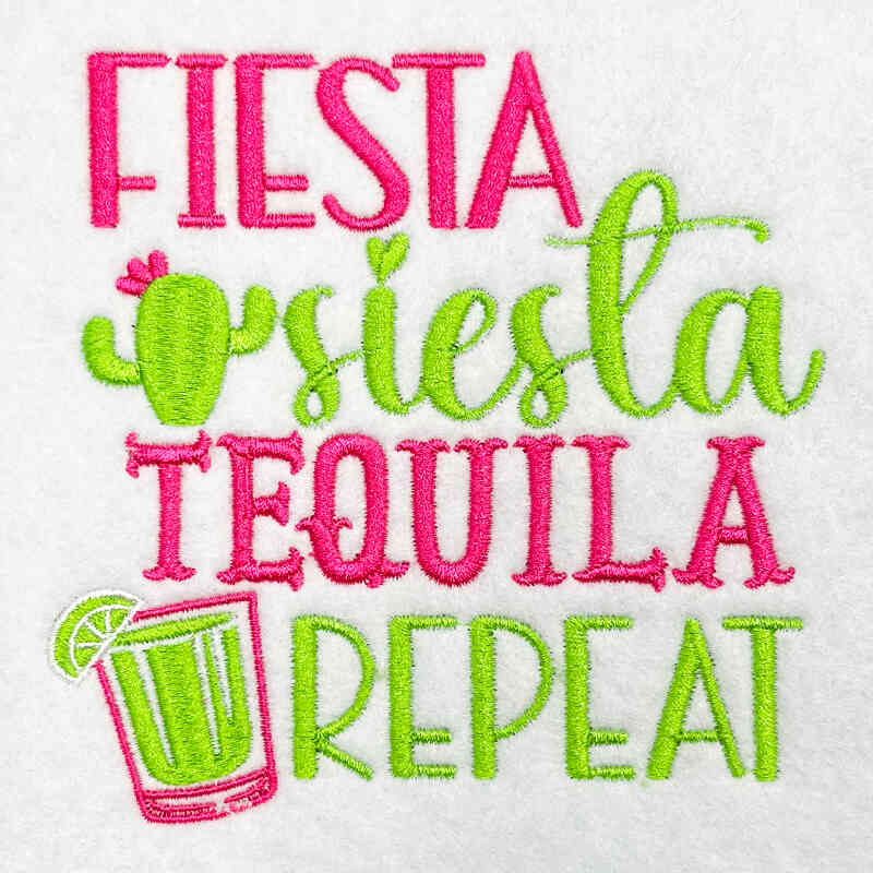 Fiesta Tequila embroidery design