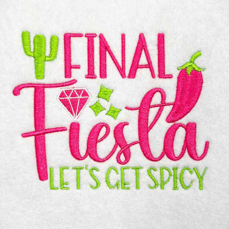 Final Fiesta embroidery design