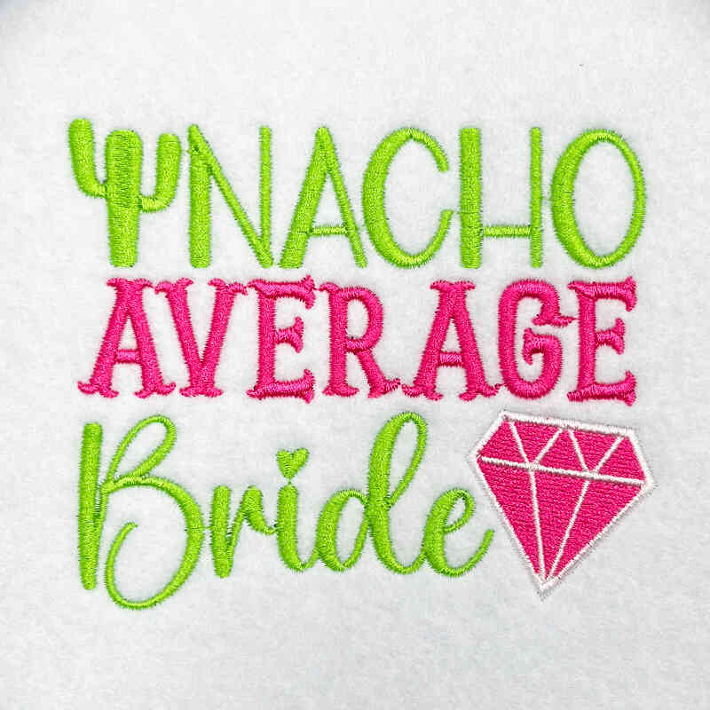 nacho bride embroidery design